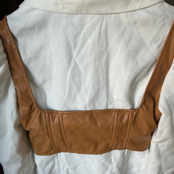 Pretty Little Thing Tan Faux Leather Bustier Layer - Picture 7 of 7